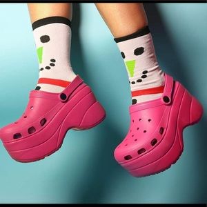 Pink platform crocs dupes